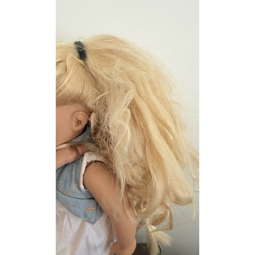 Our Generation Phoebe Hair Grow Doll 18” Blonde Hair Blue Eyes Denim Vest Dress - Picture 5 of 13